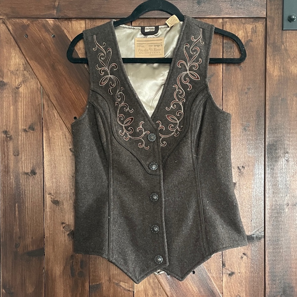 Western Embroidered Brown Vest